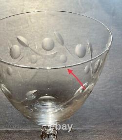 Vintage Tiffin Franciscan cut 17646 6 wine goblet 4 champagne/sherbet dot leaf