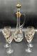 Vintage Toscany Crystal Decanter / 6 Wine Goblets Glasses Hand Made In Romania