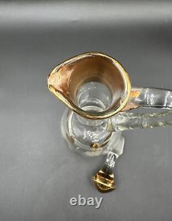Vintage Toscany Crystal Decanter / 6 Wine Goblets Glasses Hand Made In Romania