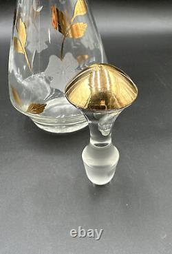 Vintage Toscany Crystal Decanter / 6 Wine Goblets Glasses Hand Made In Romania