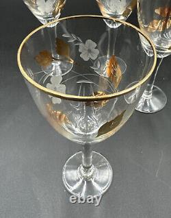 Vintage Toscany Crystal Decanter / 6 Wine Goblets Glasses Hand Made In Romania
