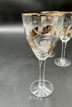 Vintage Toscany Crystal Decanter / 6 Wine Goblets Glasses Hand Made In Romania