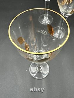Vintage Toscany Crystal Decanter / 6 Wine Goblets Glasses Hand Made In Romania
