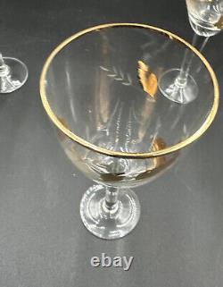 Vintage Toscany Crystal Decanter / 6 Wine Goblets Glasses Hand Made In Romania