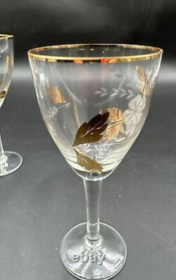 Vintage Toscany Crystal Decanter / 6 Wine Goblets Glasses Hand Made In Romania