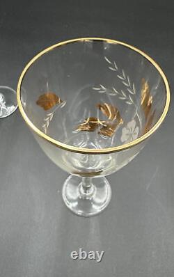 Vintage Toscany Crystal Decanter / 6 Wine Goblets Glasses Hand Made In Romania