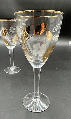 Vintage Toscany Crystal Decanter / 6 Wine Goblets Glasses Hand Made In Romania