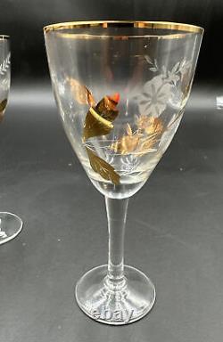 Vintage Toscany Crystal Decanter / 6 Wine Goblets Glasses Hand Made In Romania