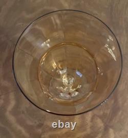 Vintage Two Toned Amber and Clear Wine Glass Set of 4 8 Fancy Unique Design