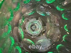 Vintage Uranium Glass Set of 8 Wine Glasses with Thumbprint Design