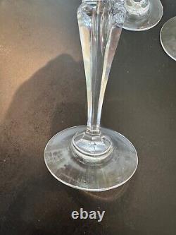 Vintage Uranium Glass Set of 8 Wine Glasses with Thumbprint Design