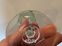 Vintage Uranium Glass Set of 8 Wine Glasses with Thumbprint Design