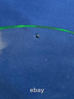 Vintage Uranium Wheel Cut Floral Optic Wine Glasses. Set of 6. Etched