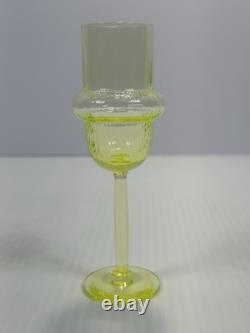 Vintage Uranium Wine Champagne Glass Riihimaen Lasi Sulttaani Yellow Vaseline