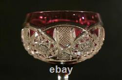 Vintage VAL ST LAMBERT French Cut to Clear Crystal Wine Goblet Saarbrucken