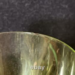 Vintage Val Saint Lambert 4Pcs Green Chartreuse Crystal Wine Glasses