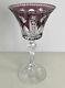 Vintage Val St Lambert Amethyst Cased To Clear Crystal Wine Goblet