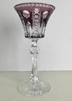 Vintage Val St Lambert Amethyst Cased To Clear Crystal Wine Goblet