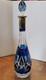 Vintage Val St. Lambert Cobalt Blue Crystal Wine Decanter Early 20th C. 17