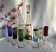 Vintage Venetian Glass Decanter & Wine Glasses with Gold Rim (7 pieces)