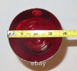 Vintage Venetian Murano Cenedese Vetri Red & Gold Handpainted Wine Glasses Set 5