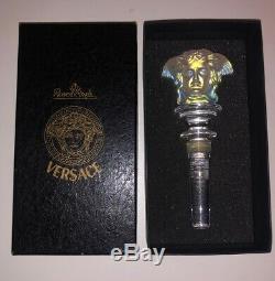 Vintage Versace Rosenthal Irid glass Medusa Lumiere Wine Bottle Stopper barware
