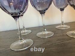Vintage Very Rare Purple Iridescent Wine Glasses Luminarc Made In France