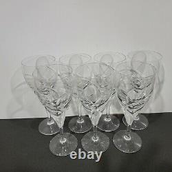 Vintage Villeroy Boch Cut Crystal Foglia Wine Glasses 8 set of 7
