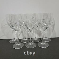 Vintage Villeroy Boch Cut Crystal Foglia Wine Glasses 8 set of 7