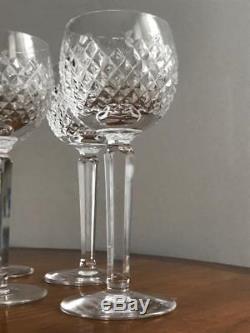 Vintage WATERFORD Crystal ALANA 7-3/8 Hock Wine Glasses Set of 7