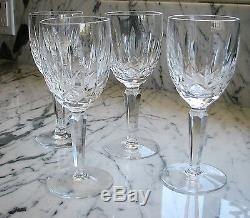Vintage WATERFORD Crystal Kildare Claret Wine Glass stemware set of 4 Ireland