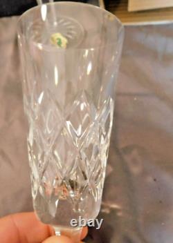 Vintage WATERFORD Crystal-PATTERNS OF THE SEA-Flute Wine Glasses Stems in BOX