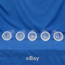Vintage WATERFORD Lismore 7 1/2 Wine Hock Crystal Balloon Goblets Lot Of 5