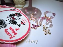 Vintage WINE GLASSES & POODLES Wine Glasses, Drink Charms, Napkins and Coasters