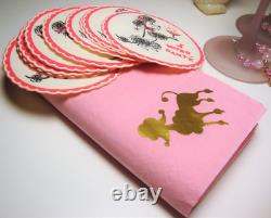 Vintage WINE GLASSES & POODLES Wine Glasses, Drink Charms, Napkins and Coasters