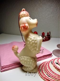 Vintage WINE GLASSES & POODLES Wine Glasses, Drink Charms, Napkins and Coasters