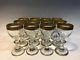 Vintage WINE/WATER GLASS Set of 12 GOLD ENCRUSTED RIM Tall Heavy Goblet Barware