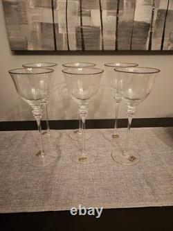 Vintage Water/Wine Goblet Sophisticate Clear by MIKASA 9 1/4 Tall (Set Of 6)