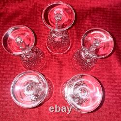 Vintage Waterford Alana Crystal Wine Glasses Set Of 5