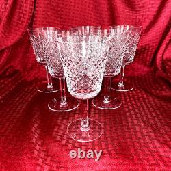 Vintage Waterford Alana Crystal Wine/water Glasses Set Of 6