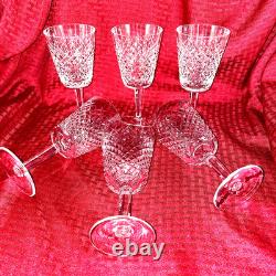 Vintage Waterford Alana Crystal Wine/water Glasses Set Of 6