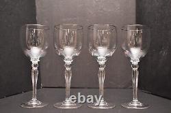 Vintage Waterford Carleton Platinum Wine Water Glass Goblets Set of 4 8 1/2