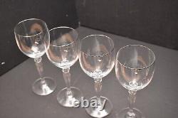 Vintage Waterford Carleton Platinum Wine Water Glass Goblets Set of 4 8 1/2