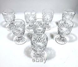 Vintage Waterford Crystal Boyne Cut Foot Port Wine Glasses (8) 4 Ireland