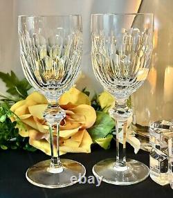 Vintage Waterford Crystal Curraghmore Claret Wine Glasses 7 1/8 Clear set of 2