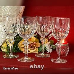 Vintage Waterford Crystal Curraghmore Claret Wine Glasses 7 1/8 Clear set of 4