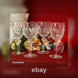 Vintage Waterford Crystal Curraghmore Claret Wine Glasses 7 1/8 Clear set of 4