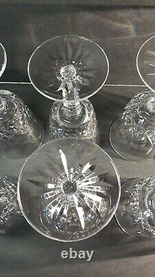 Vintage Waterford Crystal Lismore 6 7/8 Wine Goblets Gothic Mark Set of 8 EUC