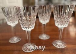Vintage Waterford Crystal Lismore Tall Water Goblets 8-1/4 Set of 4 Glasses
