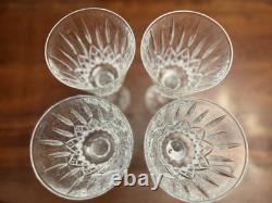 Vintage Waterford Crystal Lismore Tall Water Goblets 8-1/4 Set of 4 Glasses